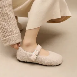 【WONDER WONDER】Winter Fur Velcro Flat Mary Jane Loafers DHgate.com:Womens Lambswool Mary Jane Flats with Teddy Fur