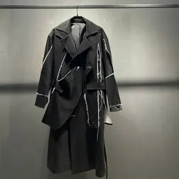 Trench Da Uomo PFHQ Wornout Edge Contrasto Di Colore Cappotto