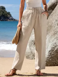 【BAON】Nendi Summer Wide Cotton Pants WSFSDAN lightweight summer pants women Cotton Loose Wrinkle