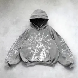 Ponitrack Y2K Rhinestone Devil Snake Zip Hoodie - Oversized Goth Harajuku Graphic Hooded Sweatshirt