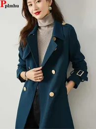 Double Breasted Long Trench Coat - Classic Gabardina Chic Jacket