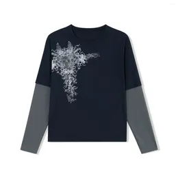 Black Gothic Grunge Patchwork Long Sleeve Two-Piece T-Shirt