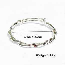 925 Sterling Silver Bangles: Silver Twist Braid Adjustable