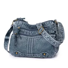 ●zooisoo choice●Denim Chain Big Shoulder Bag◆韓国大流行 Denim Bags For Women Large Shoulder Bag With Zipper Jeans