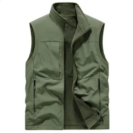 Mens Fleece-Lined Double-Sided Vest: Hiking, Fishing, Travel
