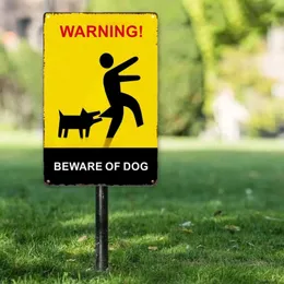 Cartello In Latta Beware Of Dog 30,5x20,3 Cm – Segnale Di Avvertimento Per Recinzione, Giardino, Fattoria - 2