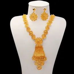 Bellissimo set di gioielli placcati in oro Dubai: collana e