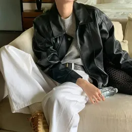 ジャケット・アウター French leather coat BLACK CHANEL Pre-Owned 2004 elasticated-panel Leather Jacket