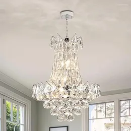 Chandeliers Crystal Chandelier K9 Raindrop Luxury Ceiling Light 6 Lights Adjustable Hanging Pendant Lighting