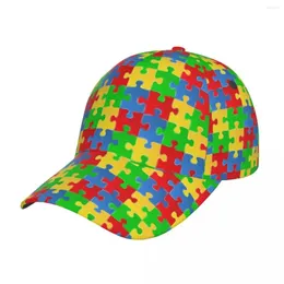 Ball Caps Unisex Outdoor Sport Sunscreen Baseball Hat Running Visor Cap Colorful Puzzle Background