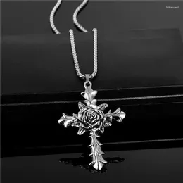 Hangertjeskettingen Y2K Klassiek Kruis Heren ketting Dames Gothic Retro Hip Hop Modieus Paar Titanium Staal Punk Sieraden Geschenk Bohemen