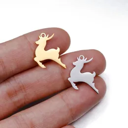Charms 5st/mycket djur julhjort rostfritt stål för smycken som gör älg mini charm pandents diy armband halsband fynd