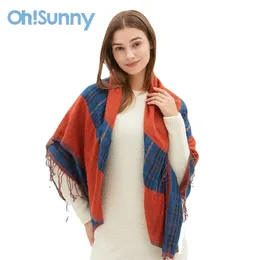 Ohsunny Sciarpa Invernale Donna Cashmere Caldo Pashmina Solido Sciarpe Femminili Avvolge Spessore Morbido Grandi Nappe Scialle Stola Lunga 231229