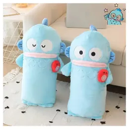 Cartoon Kawaii Sanrioed Hangyodon Plüschtier Spielzeug Langes Kissen Niedliche Anime Gefüllte Plüsch Weiche Puppe Sofa Kissen Kinder Geburtstagsgeschenk 231229