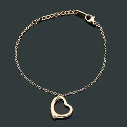 Подвески Tiffanies Браслет подвесной ожерелья Полово одностороннее сердце -дизайнерские ювелирные изделия из персикового сердца