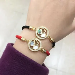 Charme Pulseiras 1 PCS Preto Vermelho Lovebirds Tecido Fio Corda Sorte Pulseira Mulheres Homens Encantos Jóias Amantes Presente Amizade Bangles