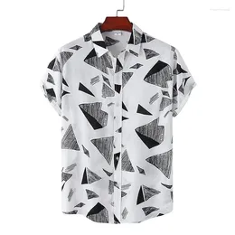 Men's Casual Shirts Button Up Summer Beach Short Sleeve Daily Vacation Printed Clothing Hawaii Fashion