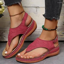 Sandals Comemore Flip Flops Wedge Sandal Ladies Casual Heeled Shoes Large Size 43 Women Summer Shoe 2024 Platform Non-slip