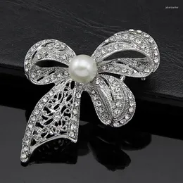 Brooches Bowknot Brooch Pin Rhinestone Crystal Pins For Wedding Bridal Party Bouquet DIY Bejeweled Accessories Designs AD061