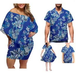 Casual Dresses High-quality Production Family Parent-child Suit Women's Fashion Off-shoulder Sexy Dress Matching Men's Custom Shi