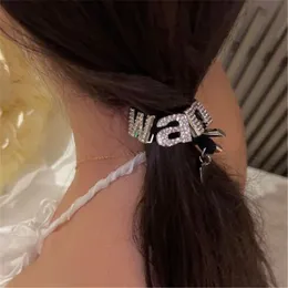 Tasarımcı Kadın Saç Klipler Barrettes Kızlar Saç Kauçuk Band Shiny Diamond Mektup Elastik Saçrop Ponytail Markalar Markalar Pony Tails Tutucu Lüks Saç Takı