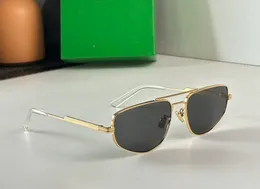 Óculos de sol dourado/cinza 112, óculos de sol piloto em forma de escudo masculino, óculos de sol de designer, óculos uv400 com caixa