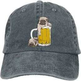 Boné de beisebol Pugs Drunk Too Much Denim Hats ajustável Trucker Hats Dad Cap