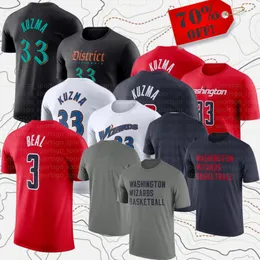 Uomo Donna Tifosi di marca Camicie da basket Kyle 33 Kuzma 3 Bradley Beal Washingtons Tops T-shirt per adulti Lady Sport T-shirt a maniche corte American Street Abbigliamento casual