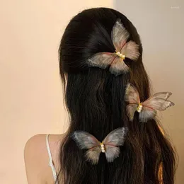 Аксессуары для волос, сетчатая шпилька с бабочкой и жемчугом, женская в старинном стиле, декоративная на свадьбу для девочек