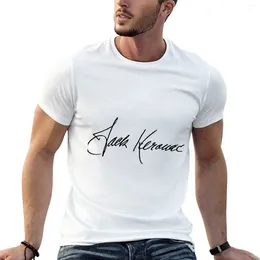 Mäns T-skjortor för män kvinnors signatur av Jack Kerouac mörkröd musik vintage retro t-shirt djurtryck skjorta pojkar män