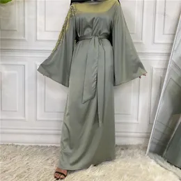 Ethnische Kleidung Splicing Pearl Muslim Fashion Damen Naher Osten Dubai Robe Kleid Abayas für Frauen
