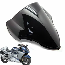 Motocykl przezroczystą czarną podwójną pęcherzykę przednią szybę ABS dla Suzuki Hayabusa GSXR1300 GSX1300R 1999-2007