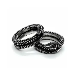 22% DI SCONTO sull'anello vintage tridimensionale doppio serpente in argento 925 di Gu Jia come regalo di San Valentino