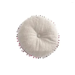 Oreiller rond pour chaise, fenêtre, pompon, coussin de salon, bonne résilience