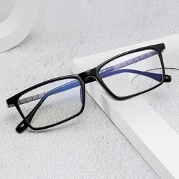 Monturas de gafas de sol Gafas graduadas ópticas para hombre Montura ultraligera de titanio TR90 Gafas Moda Espectáculo cuadrado Miopía negra