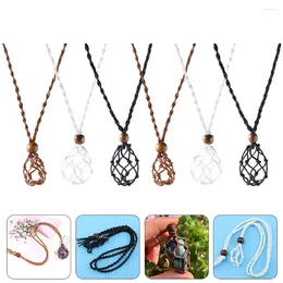 ペンダントネックレス手織りネックレスネットバッグクリスタルホルダーオーナメントストーンケージ交換ロープの装飾