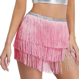 Skirts Fashion Spring Summer Women 3 Layers Tassel Mini Hip Skirt Nightclub Costume Sexy Lady Dance Performance Waist Scarf