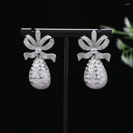 Dangle Küpeler Lüks Meyve Kadınlar İçin Büyük Ananas Kelebek Düğün CZ Brincos Boucle D'Oreille Bohemia Takı A0163