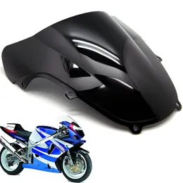 Moto Trasparente Nero Double Bubble Parabrezza Parabrezza ABS Misura Per Suzuki GSXR600 GSX-R750 2001-2003 GSXR1000 2001-2002 k1