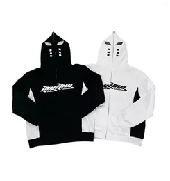 Hoodies masculinos y k zíper moletom com capuz hip hop alfabeto impressão de grandes dimensões moda feminina casual solto versátil jaqueta topos