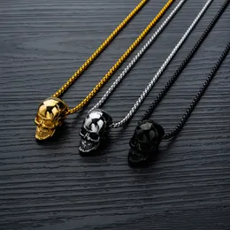 collana di design Ciondolo Collana di lusso in oro da uomo con cuore Catene a maglia cubana per donna uomo Testa di teschio Collana in acciaio al titanio Gioielli hip hop maschili Regalo per feste