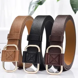 Bälten 2024 Design Faux Leather Fashion Belt Ladies Authentic Trend Retro Punk Student Youth