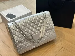 7A Borsa da aeroporto maxi jumbo da 40 cm Borsa a tracolla a catena di grande capacità da donna con borsa CF a quadri di diamanti