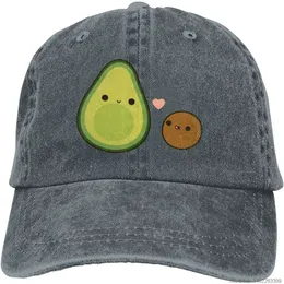 Berretto da baseball Simpatico cappelli in denim con avocado e pietra Cappelli da camionista regolabili Cappellino per papà