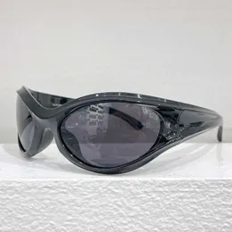 Designer de óculos de sol do retângulo mono em nylon preto BB0041S Óculos de sol Designers de damas gradiente de prata lente grossa lente cheia estreita 276
