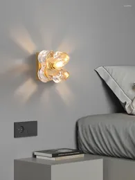 Lampada da parete Quadrifoglio Corridoio Ottone Luce Ingresso Corridoio Soffitto in vetro creativo Semplice e moderno Camera da letto 110 V 220 V