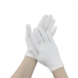 使い捨て手袋12ペア白い柔らかい綿の儀式用伸縮可能な裏地ミトンダストフリーノンスリップ