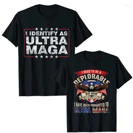 Mäns T-skjortor Jag identifierar som Ultra Maga-skjorta Stöd Great King 2024 T-shirt har nu befordrats till Ultra-Maga Tee Politcs Tops
