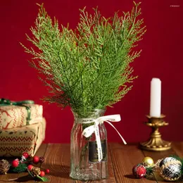 Decorative Flowers Faux Pine Branches Realistic Artificial Reusable 40pcs Green For Diy