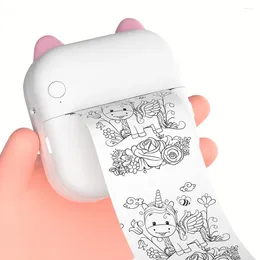 Mini Pocket Printer Thermal Inkeless Wireless Bluetooth-Compatible 200dpi för studie Obs Memo List Work Plan